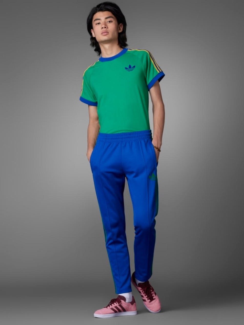adidas Adicolor 70s Heritage Now Striped Track Pant Collegiate Royal Blue Size M